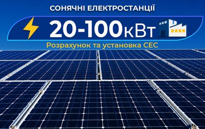 Солнечные электростанции от 20 до 100 кВт