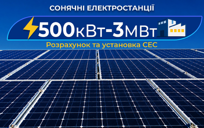 Солнечные электростанции от 500 кВт до 3 МВт