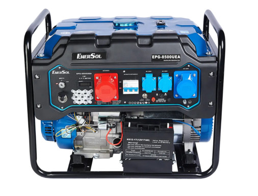 Генератор бензиновый EnerSol EPG-8500UEA 8.0/8.5 кВт, трёхфазный, с электрозапуском, адаптированный под АТС
